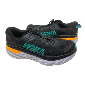 Hoka One One Bondi 7 Running Sneakers Shoes Men's Sz 9.5 Black/Multicolor